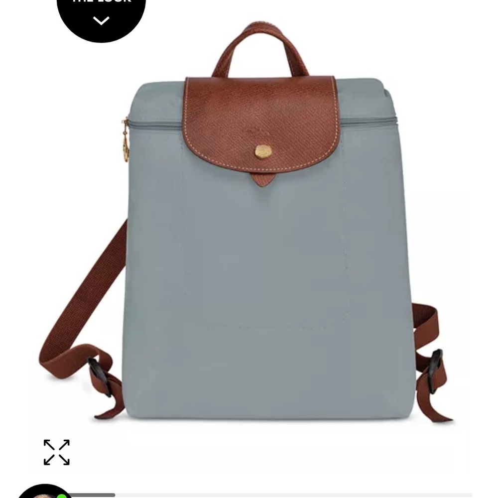 Longchamp Le Pliage Nylon Canvas Backpack Grey